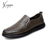 Xajzpa - Men’s Loafers Fashion Leather Flats Classics Driving Shoes Comfortable Rubber Platform