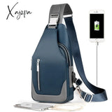 Xajzpa - Men's Messenger bag shoulder Oxford cloth Chest Bags Crossbody Casual messenger bags Man USB charging Multifunction Handbag