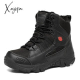 Xajzpa - Men’s Military Boot Combat Mens Ankle Tactical Big Size 46 Warm Fur Army Male Shoes Work