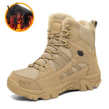 Xajzpa - Men’s Military Boot Combat Mens Ankle Tactical Big Size 46 Warm Fur Army Male Shoes Work