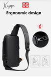 Men's Multifunction Anti-theft USB Shoulder Bag Man Crossbody Cross body Travel Sling Chest Bags Pack Messenger Pack For Male jsvery