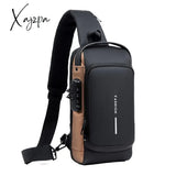 Men's Multifunction Anti-theft USB Shoulder Bag Man Crossbody Cross body Travel Sling Chest Bags Pack Messenger Pack For Male jsvery