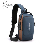 Xajzpa - Men’s Multifunction Anti-Theft Usb Shoulder Bag Man Crossbody Cross Body Travel Sling