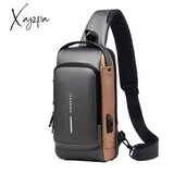 Men's Multifunction Anti-theft USB Shoulder Bag Man Crossbody Cross body Travel Sling Chest Bags Pack Messenger Pack For Male jsvery