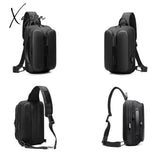 Xajzpa - Men’s Multifunction Shoulder Bag Usb Crossbody Sling Chest Bags Waterproof Travel