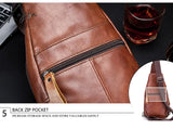 Xajzpa - Men’s Retro Top Layer Cowhide Genuine Leather Shoulder Bags Pack Usb Crossbody Travel