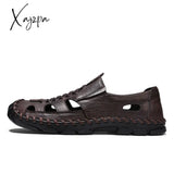 Xajzpa - Men’s Sandals Retro Leather Summer Shoes For Men Classics Beach Footwear Fashion Male