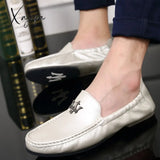 Xajzpa - Mens Shoes Casual Brands Slip On Formal Luxury Men Loafers Moccasins Genuine Leather