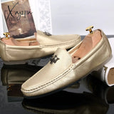 Xajzpa - Mens Shoes Casual Brands Slip On Formal Luxury Men Loafers Moccasins Genuine Leather