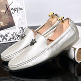 Xajzpa - Mens Shoes Casual Brands Slip On Formal Luxury Men Loafers Moccasins Genuine Leather