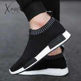 Xajzpa - Men’s Slip On Sock Sneakers 38-47 Super Light Breathable Mens Shoes Men Walking Jogging