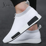 Xajzpa - Men's Slip on Sock Sneakers 38-47 Super Light Breathable Mens Shoes Men Walking Jogging Shoes Men Sneakers Casual Shoes for Men