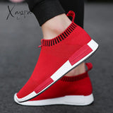 Xajzpa - Men’s Slip On Sock Sneakers 38-47 Super Light Breathable Mens Shoes Men Walking Jogging