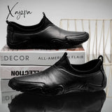 Xajzpa - Men’s Spring First Layer Cowhide Business Pointed Head Leather Shoes Casual Outdoor