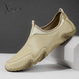 Xajzpa - Men’s Spring First Layer Cowhide Business Pointed Head Leather Shoes Casual Outdoor