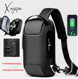 Xajzpa - Men's Waterproof USB Oxford Crossbody Bag Anti-theft Shoulder Sling Multifunction Short Travel Messenger Chest Pack For Male