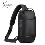 Xajzpa - Men’s Waterproof Usb Oxford Crossbody Bag Anti-Theft Shoulder Sling Multifunction Short