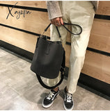 Xajzpa - Messenger Bag Women Bucket Shoulder Bag Large Capacity Vintage Matte Pu Leather Lady