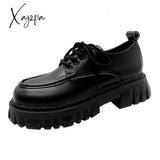 Xajzpa - Metal Chain Platform Lolita Gothic Shoes Woman 2023 Spring College Style Patent Leather