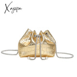 Xajzpa - Mini Crocodile Embossed Bucket Bag Drawstring Crossbody Shoulder & Purse For Women Bags