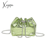 Xajzpa - Mini Crocodile Embossed Bucket Bag Drawstring Crossbody Shoulder & Purse For Women Bags