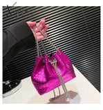 Xajzpa - Mini Crocodile Embossed Bucket Bag Drawstring Crossbody Shoulder & Purse For Women Bags