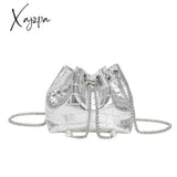 Xajzpa - Mini Crocodile Embossed Bucket Bag Drawstring Crossbody Shoulder & Purse For Women Bags