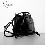 Xajzpa - Mini Drawstring Bucket Bag Luxury Designer Women’s Shoulder Cow Leather Small Handbags