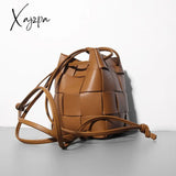 Xajzpa - Mini Drawstring Bucket Bag Luxury Designer Women’s Shoulder Cow Leather Small Handbags