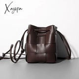 Xajzpa - Mini Drawstring Bucket Bag Luxury Designer Women’s Shoulder Cow Leather Small Handbags