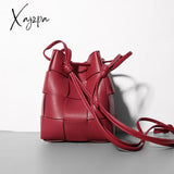 Xajzpa - Mini Drawstring Bucket Bag Luxury Designer Women’s Shoulder Cow Leather Small Handbags