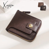 Xajzpa - Mini Men Short Wallet Buckle Coin Purses Pouch Pocket Credit/Id Card Holder Zipper Bifold