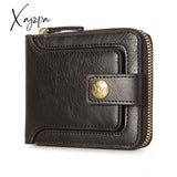 Xajzpa - Mini Men Short Wallet Buckle Coin Purses Pouch Pocket Credit/Id Card Holder Zipper Bifold