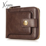 Xajzpa - Mini Men Short Wallet Buckle Coin Purses Pouch Pocket Credit/Id Card Holder Zipper Bifold