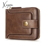 Xajzpa - Mini Men Short Wallet Buckle Coin Purses Pouch Pocket Credit/Id Card Holder Zipper Bifold