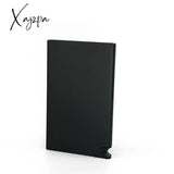 Xajzpa - Minimalist Anti Rfid Blocking Wallet Men’s Money Clip Slim Mini Black