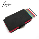 Xajzpa - Minimalist Anti Rfid Blocking Wallet Men’s Money Clip Slim Mini Black-Red 03