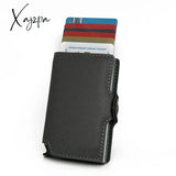 Xajzpa - Minimalist Anti Rfid Blocking Wallet Men’s Money Clip Slim Mini Cross Pattern Grey