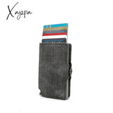 Xajzpa - Minimalist Anti Rfid Blocking Wallet Men’s Money Clip Slim Mini Denim Gey