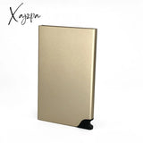 Xajzpa - Minimalist Anti Rfid Blocking Wallet Men’s Money Clip Slim Mini Light Gold