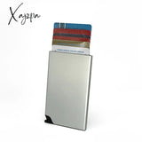 Xajzpa - Minimalist Anti Rfid Blocking Wallet Men’s Money Clip Slim Mini Silver