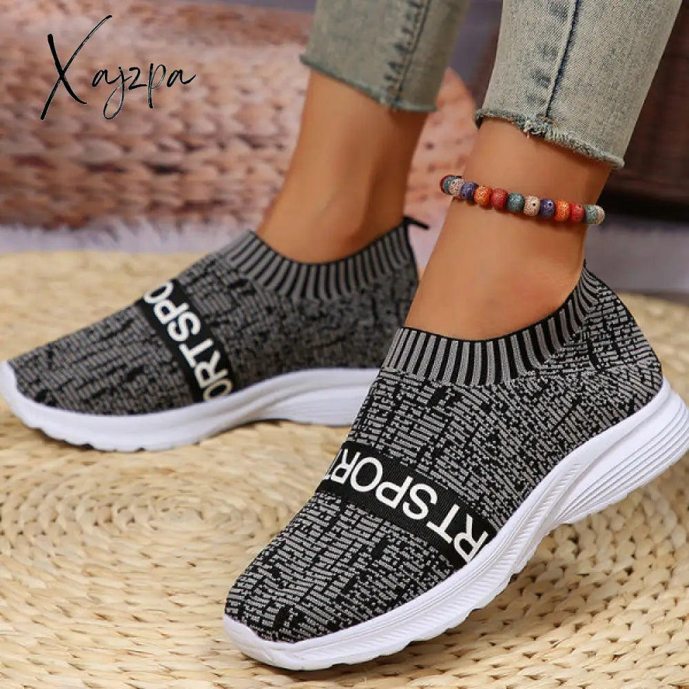 Xajzpa - Multicolor Casual Sportswear Patchwork Letter Printing Round Comfortable Out Door Sport
