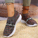 Xajzpa - Multicolor Casual Sportswear Patchwork Letter Printing Round Comfortable Out Door Sport