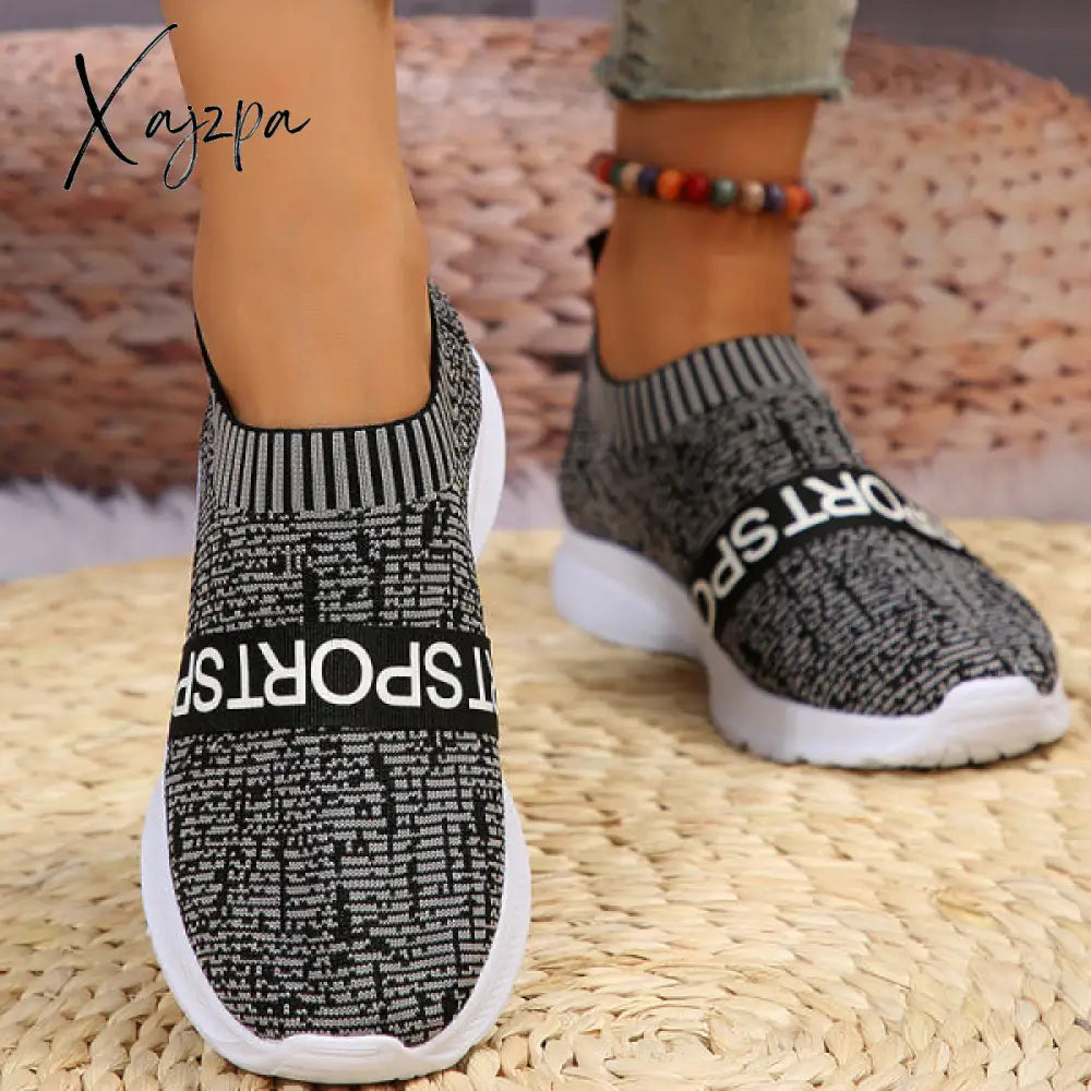Xajzpa - Multicolor Casual Sportswear Patchwork Letter Printing Round Comfortable Out Door Sport