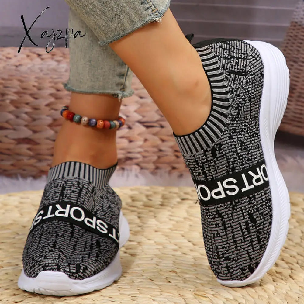 Xajzpa - Multicolor Casual Sportswear Patchwork Letter Printing Round Comfortable Out Door Sport