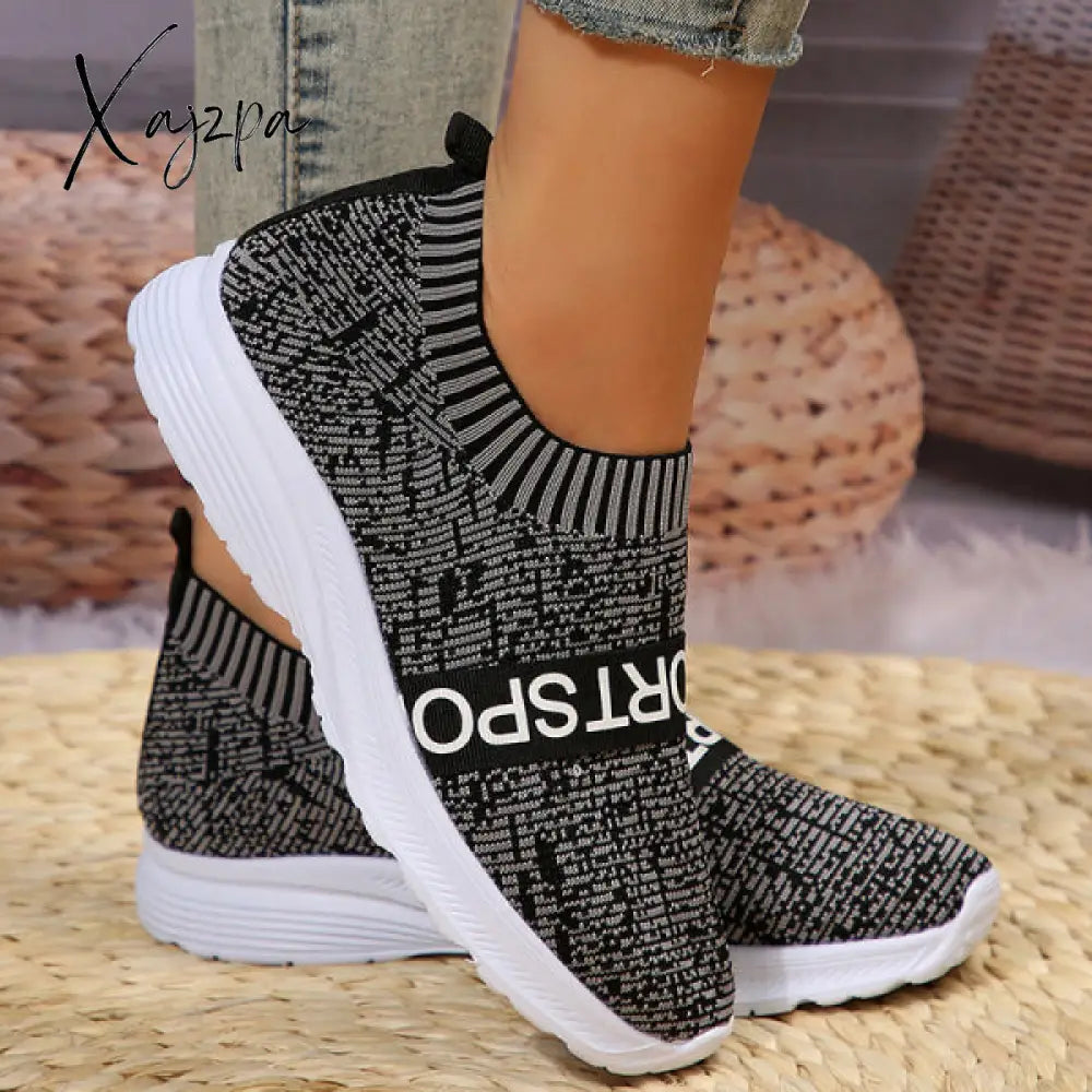 Xajzpa - Multicolor Casual Sportswear Patchwork Letter Printing Round Comfortable Out Door Sport