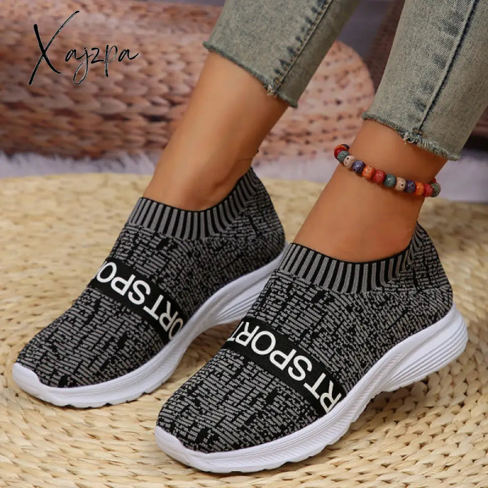 Xajzpa - Multicolor Casual Sportswear Patchwork Letter Printing Round Comfortable Out Door Sport