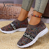 Xajzpa - Multicolor Casual Sportswear Patchwork Letter Printing Round Comfortable Out Door Sport
