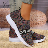 Xajzpa - Multicolor Casual Sportswear Patchwork Letter Printing Round Comfortable Out Door Sport