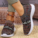 Xajzpa - Multicolor Casual Sportswear Patchwork Letter Printing Round Comfortable Out Door Sport